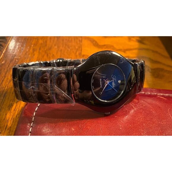 Men's 38mm Black Fondini Collection Watch, New - Picture 2 of 3